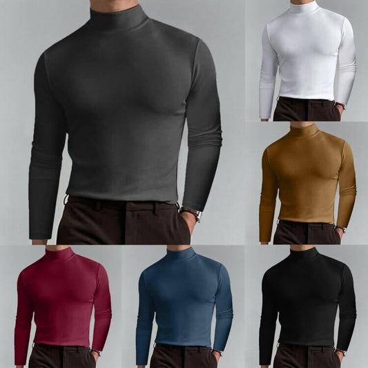 🔥 60% OFF! Ultimate Comfort Men's High Neck T-Shirt – Stretch, Breathable, Slim Fit for Gym & Daily Wear!