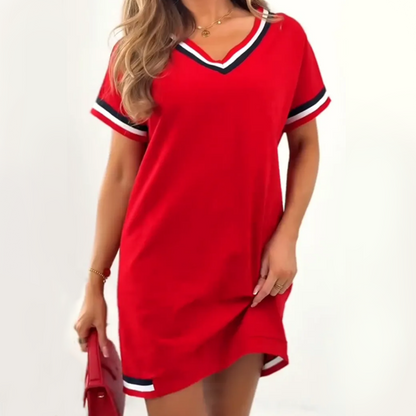 ⏳Time-Limited Special⏰Women's Striped Splicing Dress – Retro Vibes, Modern Comfort