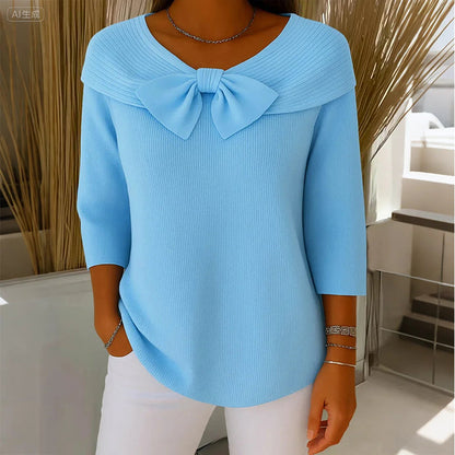 Women’s Knit Sweater with Bow